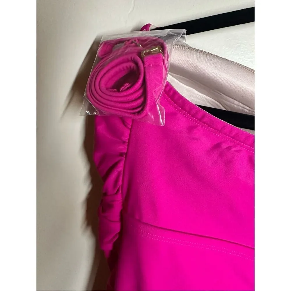 Kona Sol Pink Strapless Tummy Control Full Seat Coverage Swimsuit Size 24
